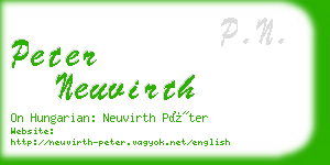 peter neuvirth business card